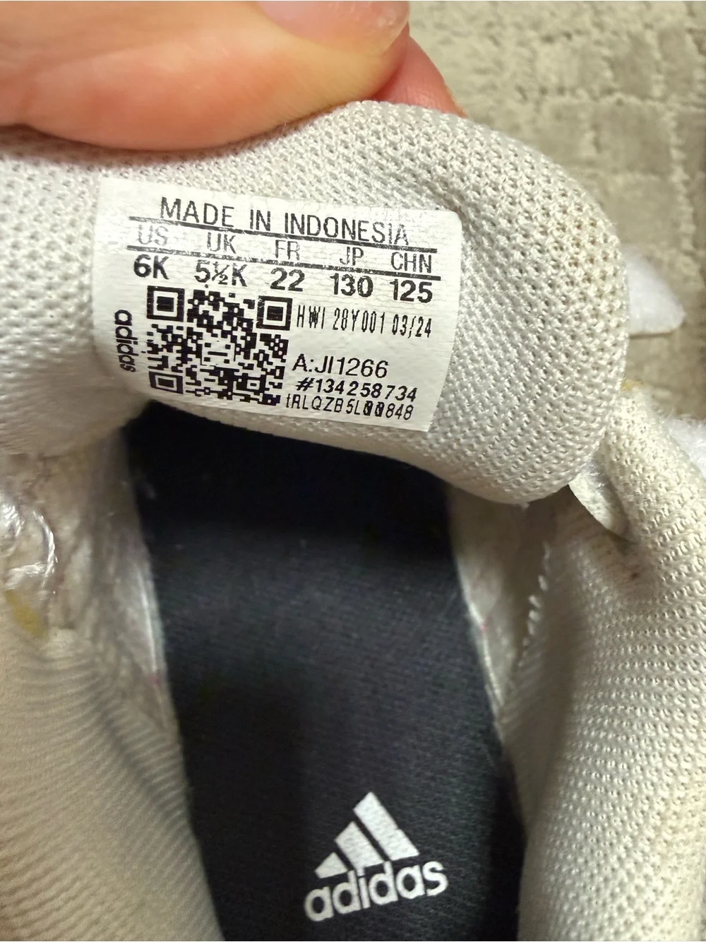 adidas White and Pink Hook-and-Loop Toddler Sneakers